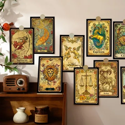 Astrološke Zodiakalne Karte – Vintage Stenski Orakelj 