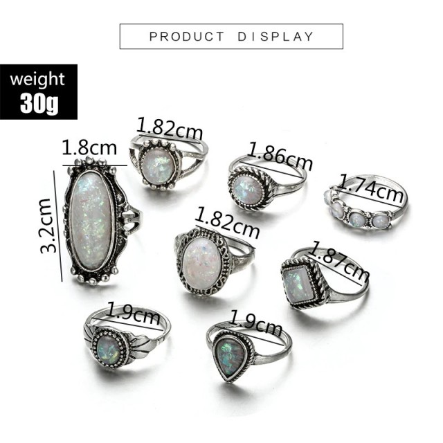 Komplet prstanov v srebrni barvi 6101