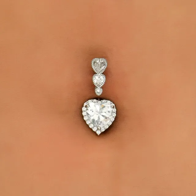 Piercing za popek s trojnimi srci