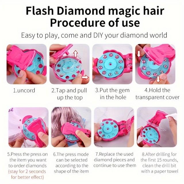 Flash Diamond – Čarobna naprava za okraševanje las s kamenčki