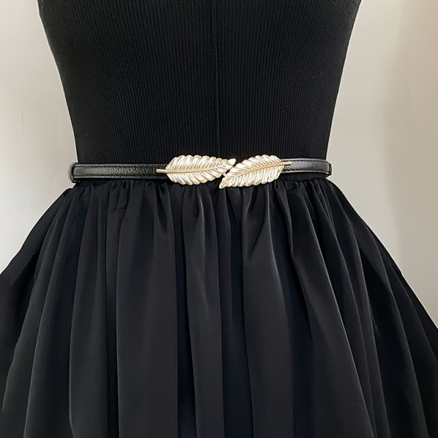 Ženski nastavljiv pas z listnimi okraski