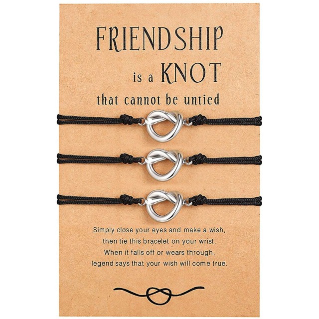 Komplet 3 zapestnic FRIENDSHIP IS A KNOT