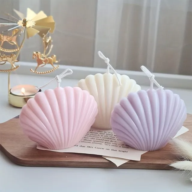 3D kalup iz silikona za izdelavo sveč ali mil v obliki školjke