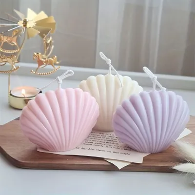 3D kalup iz silikona za izdelavo sveč ali mil v obliki školjke