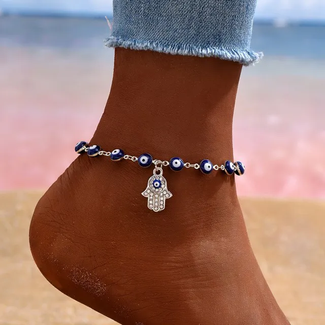 Zapestnica za nogo z obeskom Evil Eye