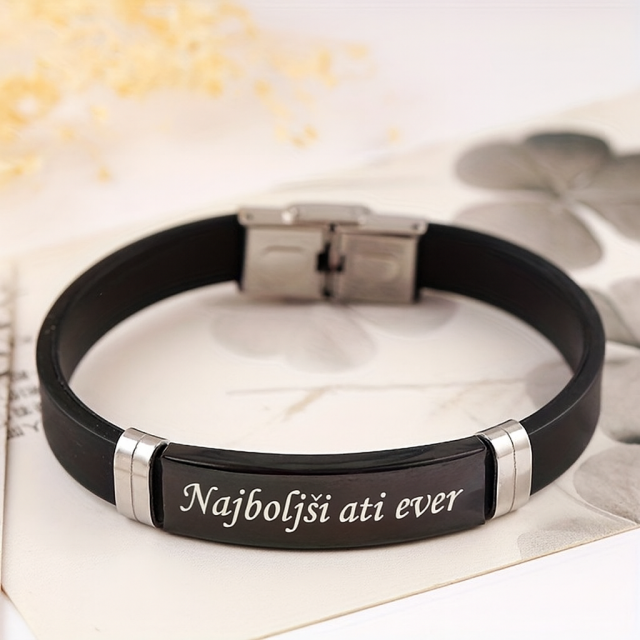 Personalizirana moška zapestnica z gravuro po želji