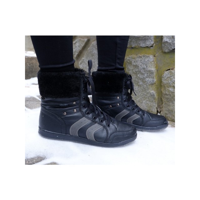 Gležnarji modni zimski črni 7-N258D-BLACK
