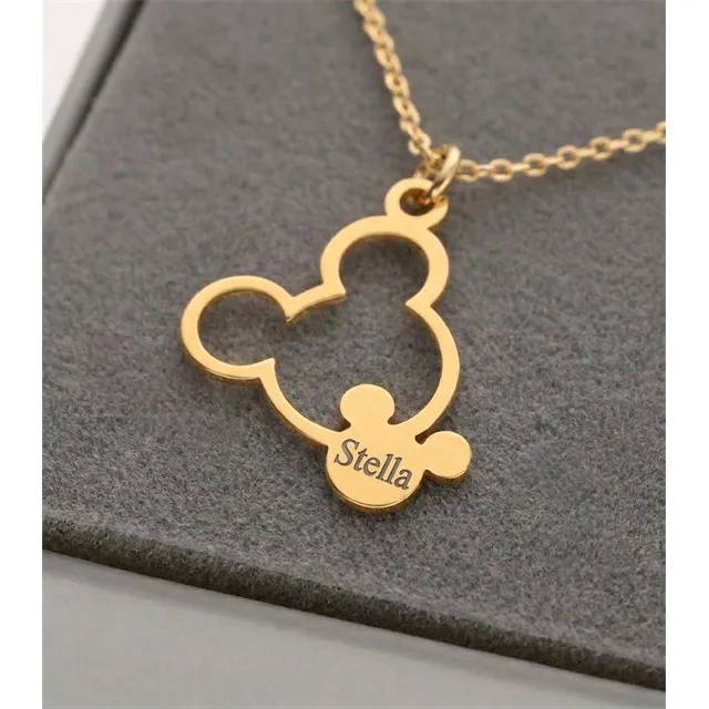 Personalizirana ogrlica Mickey Mouse z gravuro po želji 