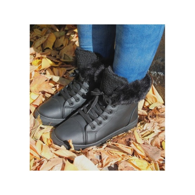 Gležnarji črni z mucko 7023 BLACK