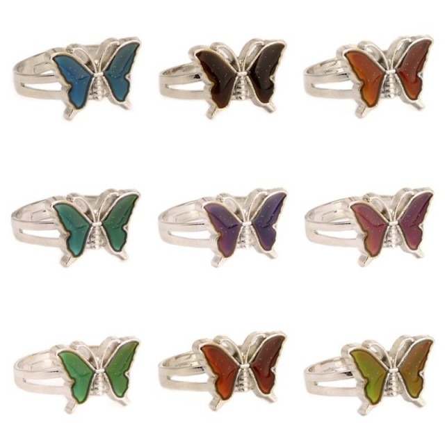 Prstan z metuljčkom, krilca spreminjajo barvo