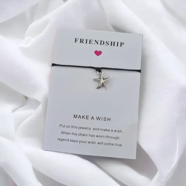 Zapestnica FRIENDSHIP,z morsko zvezdico, črna