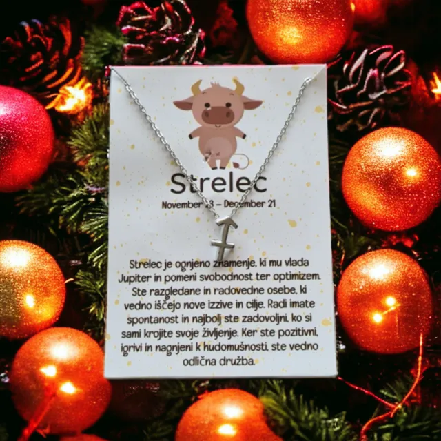 Verižica iz nerjavečega jekla s posvetilom, STRELEC