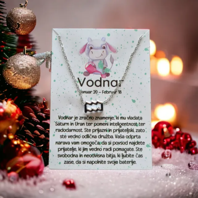 Verižica iz nerjavečega jekla s posvetilom, VODNAR