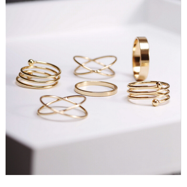 6-delni komplet prstanov zlat 