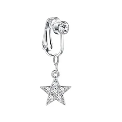 Fake piercing za popek zvezdica srebrna