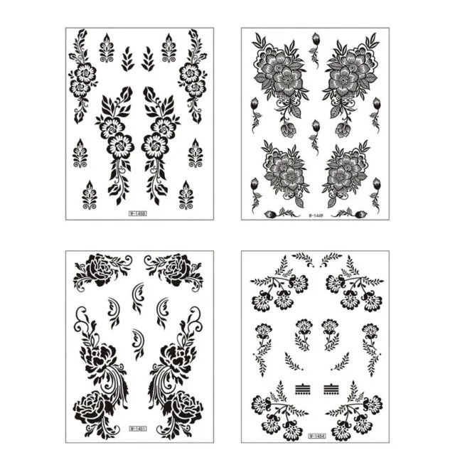 Komplet 4 začasnih tattoo nalepk z mandala potiskom 