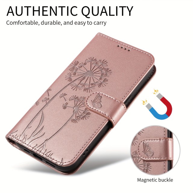 Kakovostni usnjeni telefonski ovitek z regratki roza (Samsung Galaxy A56)