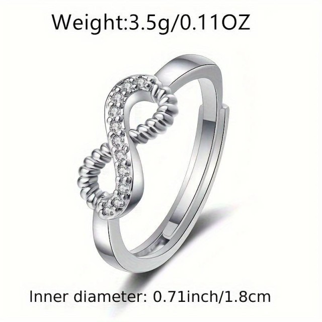Eleganten prilagodljiv prstan z Infinity simbolom