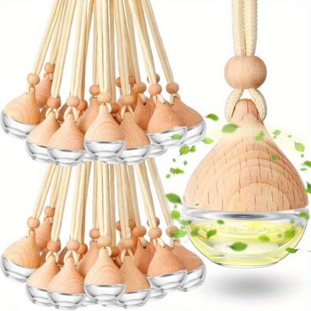 Okrogla steklenička za dišave z lesenim pokrovom 6ml