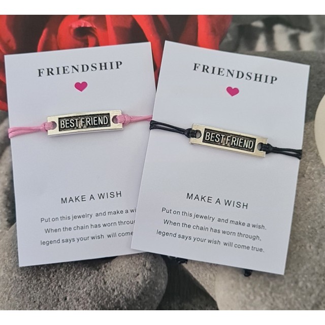 Komplet 2 zapestnic INFINITY FRIENDSHIP, črna in roza