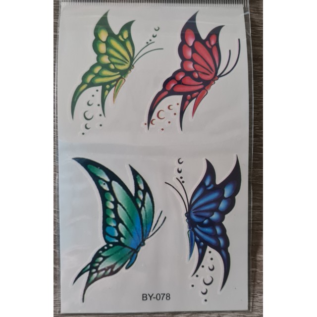 Komplet pisanih tatujev metulji BY-078