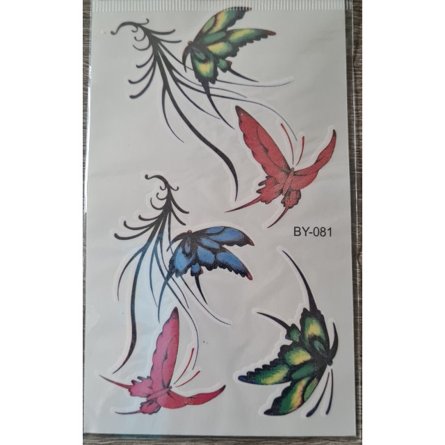 Komplet pisanih tatujev metulji BY-081