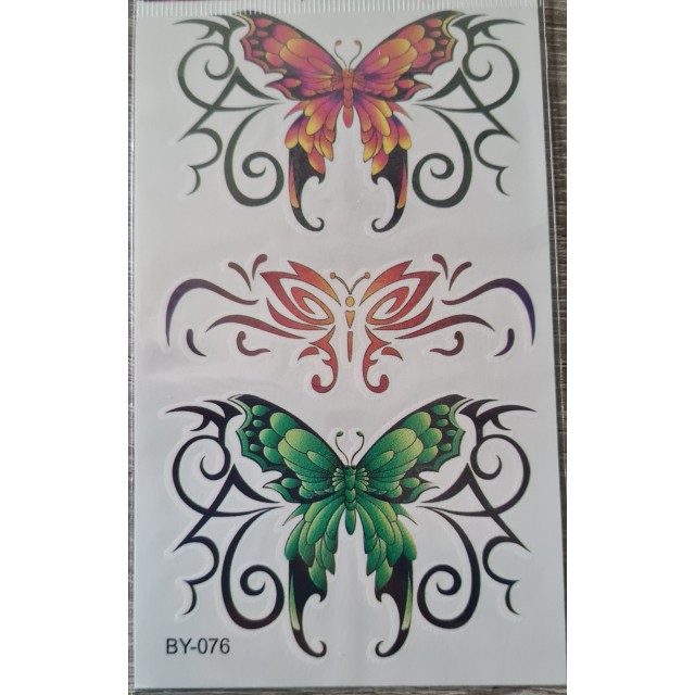 Komplet pisanih tatujev metulji BY-076