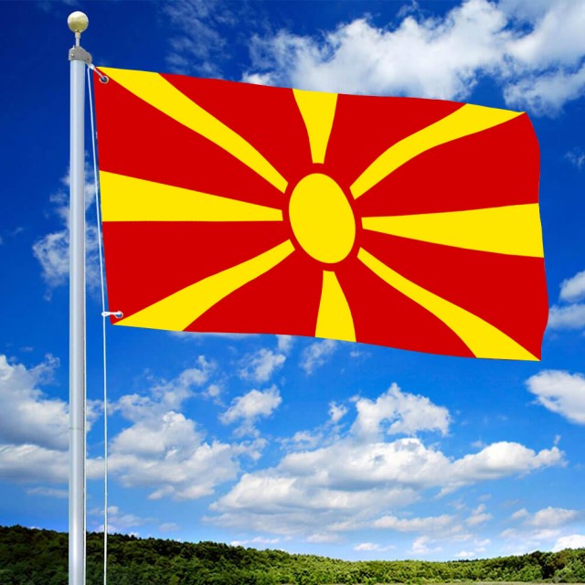 Zastava Severne Makedonije 90 cm x 150 cm – makedonska zastava