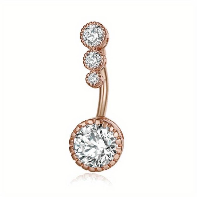 Piercing za popek, rose zlate barve 