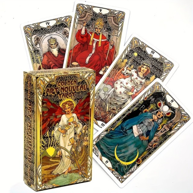 Zlati Tarok Art Nouveau - 78 elegantnih ilustriranih kart