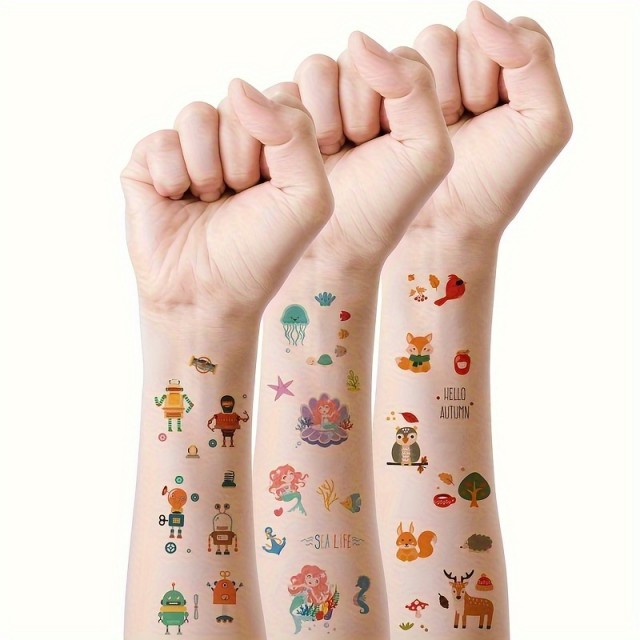 Komplet 30 začasnih tattoo nalepk za otroke