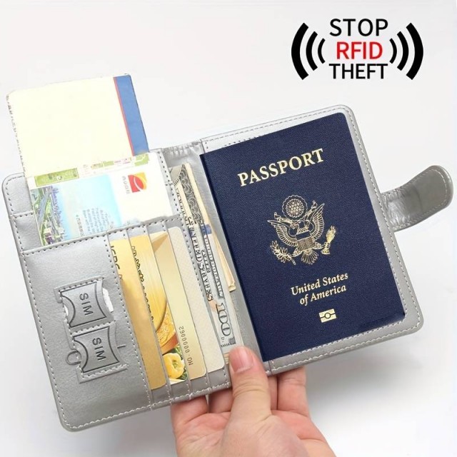Etui za potni list, z zaščito pred RFID, roza barve