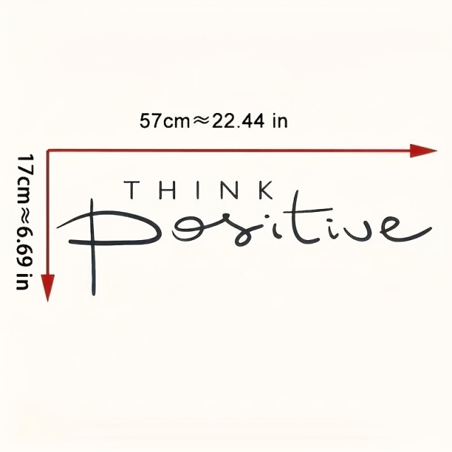 Stenska nalepka z navdihujočim citatom THINK POSITIVE