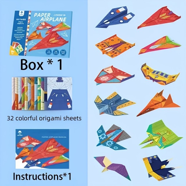 Knjiga z origami listi za izdelavo letal 32 strani 