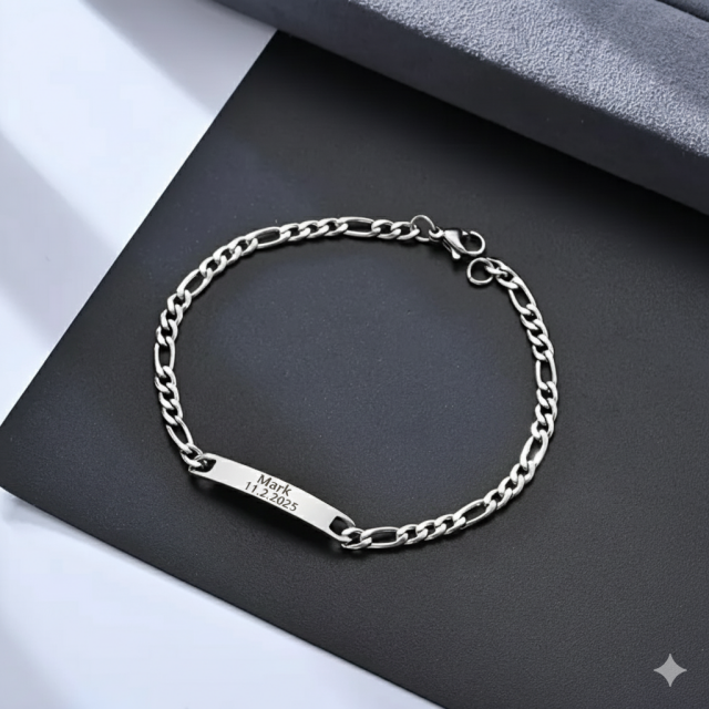 Personalizirana zapestnica nerjaveča z gravuro po želji