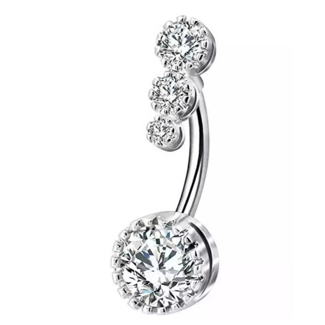 Piercing za popek, srebrn ali rose 