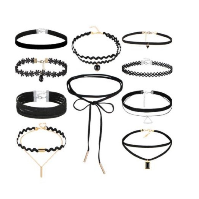 10 delni set Choker verižic CH236 ROZA