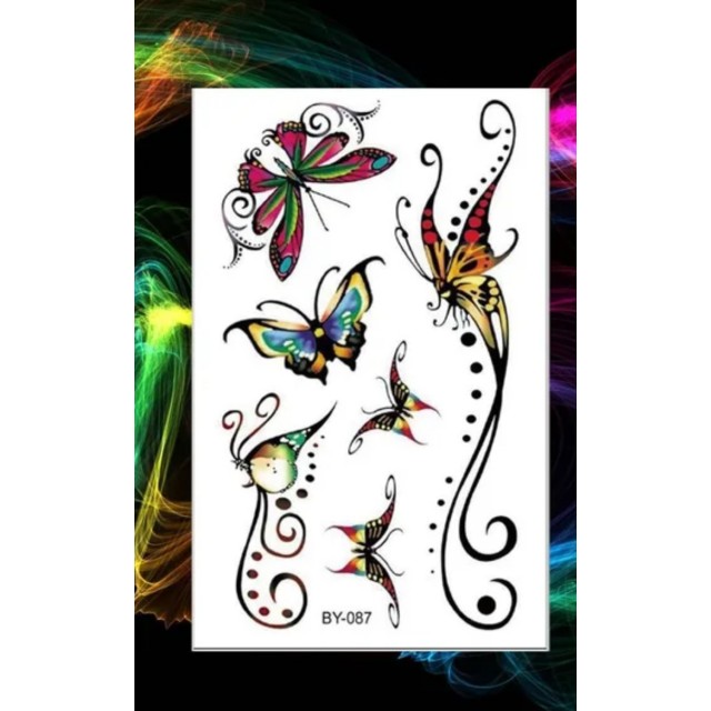 Komplet pisanih tatujev metulji BY-087