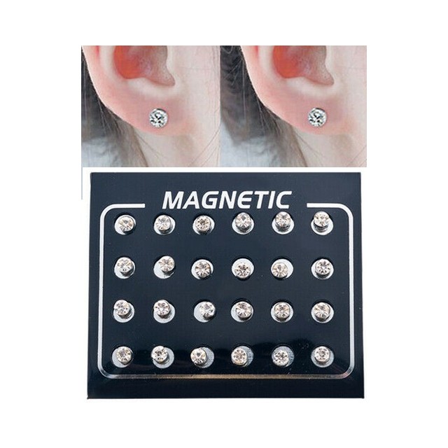 Uhani magnetni 3 pari, kristalčki