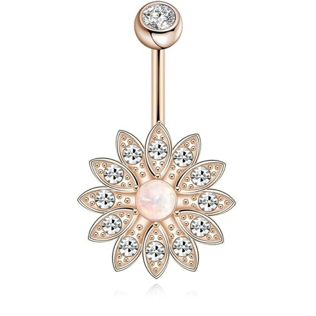 Piercing za popek rose barve rožica