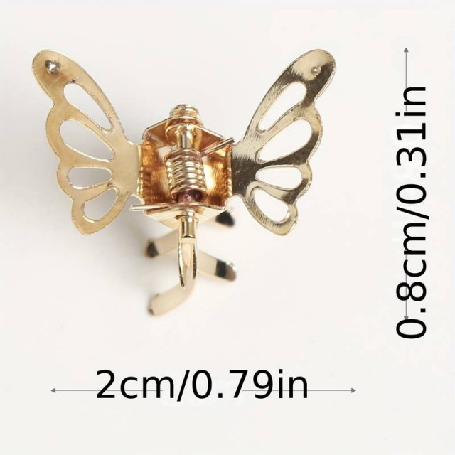 Komplet 10 manjših zlatih špangic, z metulji