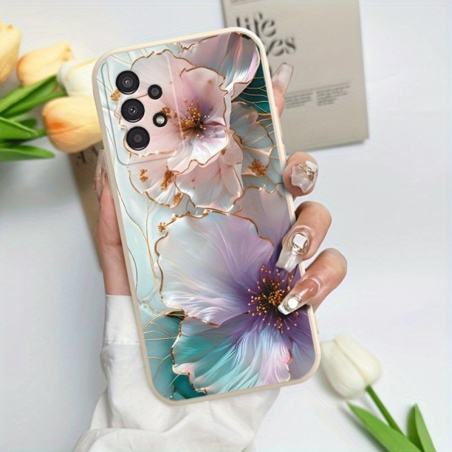 Elegantni ovitek z 3D cvetličnim motivom za Samsung Galaxy A55