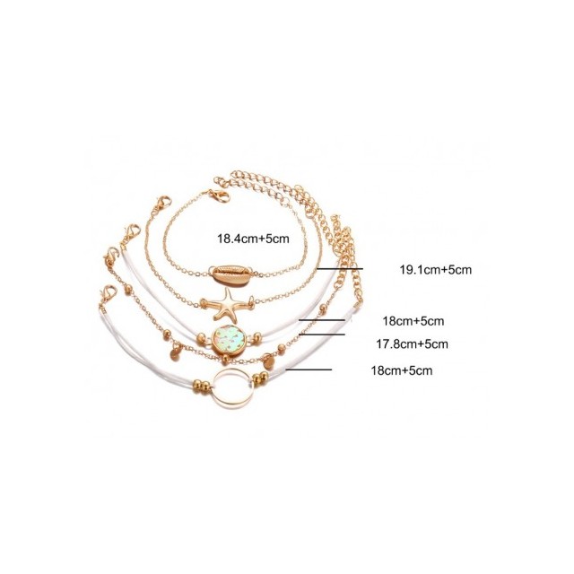 5 delni set zapestnic v zlati barvi, hit poletni