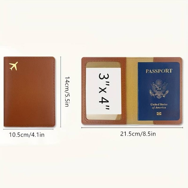 Ovitek za potni list z letalom, bele barve 