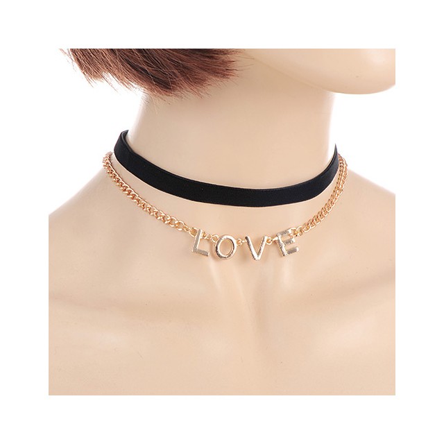 Choker verižica LOVE zlata