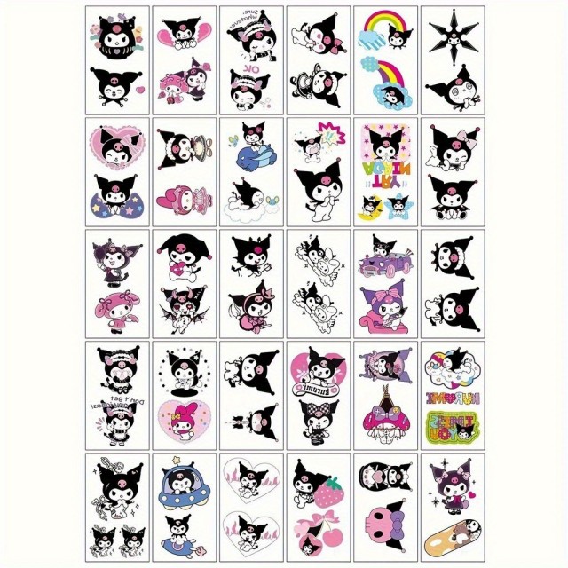 Komplet 30 voodpornih tatu nalepk Kitty