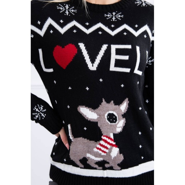 Božični pulover UNI črne barve LOVELY