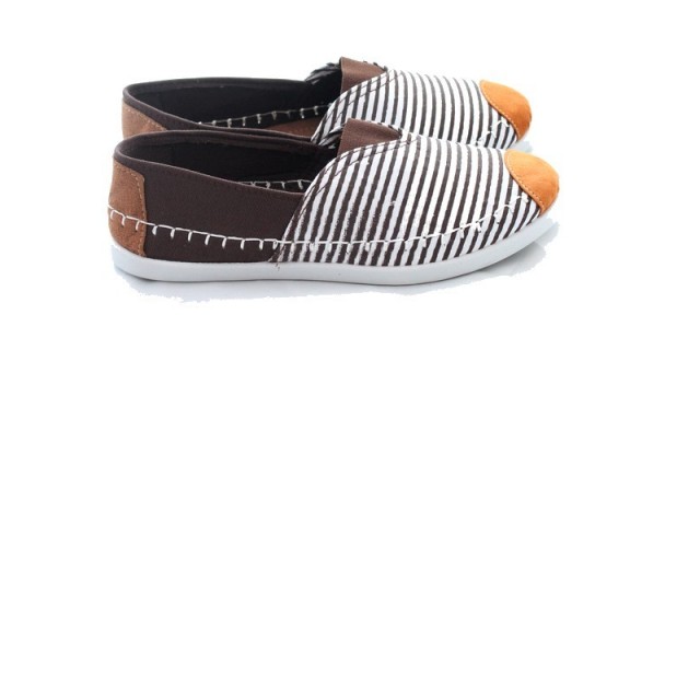 Espadrile črtaste rjave CC-22 COFFEE