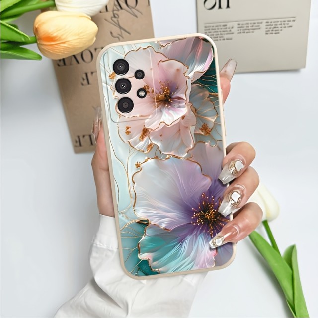 Elegantni ovitek z 3D cvetličnim motivom za Samsung Galaxy A55