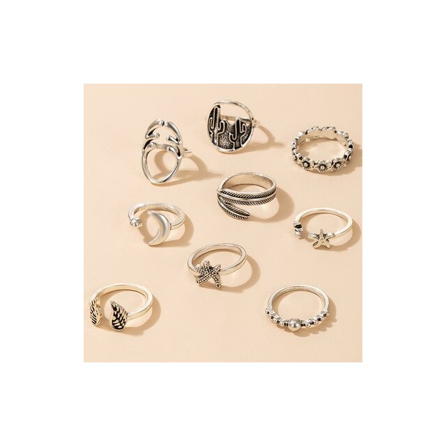 Komplet prstanov v srebrni barvi 8440 
